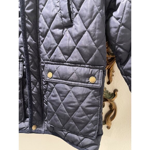 Mango Navy Quilted Fleece Lined Jacket, Boys size 11-12 - Picture 5 of 8